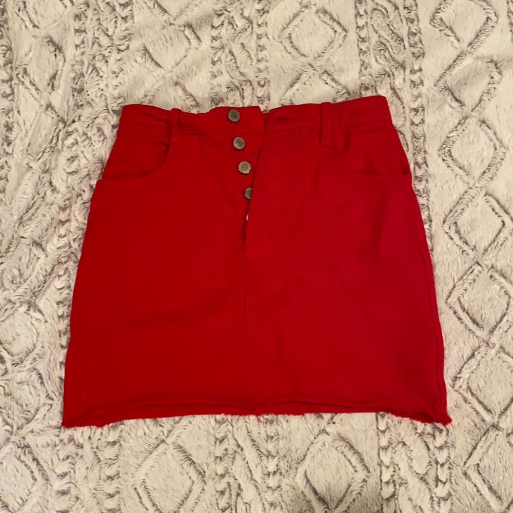 red jean skirt j. galt